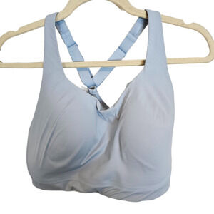 Athleta Sports Bra Padded Wireless Bra 36DD Blue Racerback Activewear Sports Gym